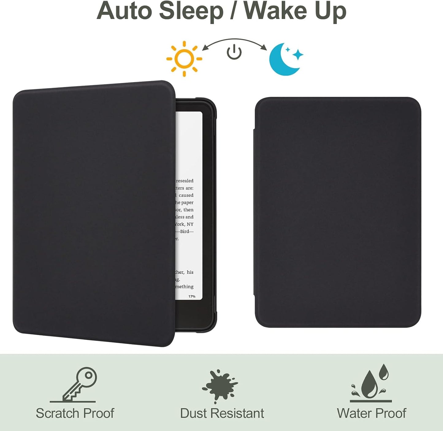 Kindle Paperwhite Case - Slim Protective Cover with Auto Sleep/Wake | Fits 7-Inch 12th Gen & Colorsoft 1st Gen - Black