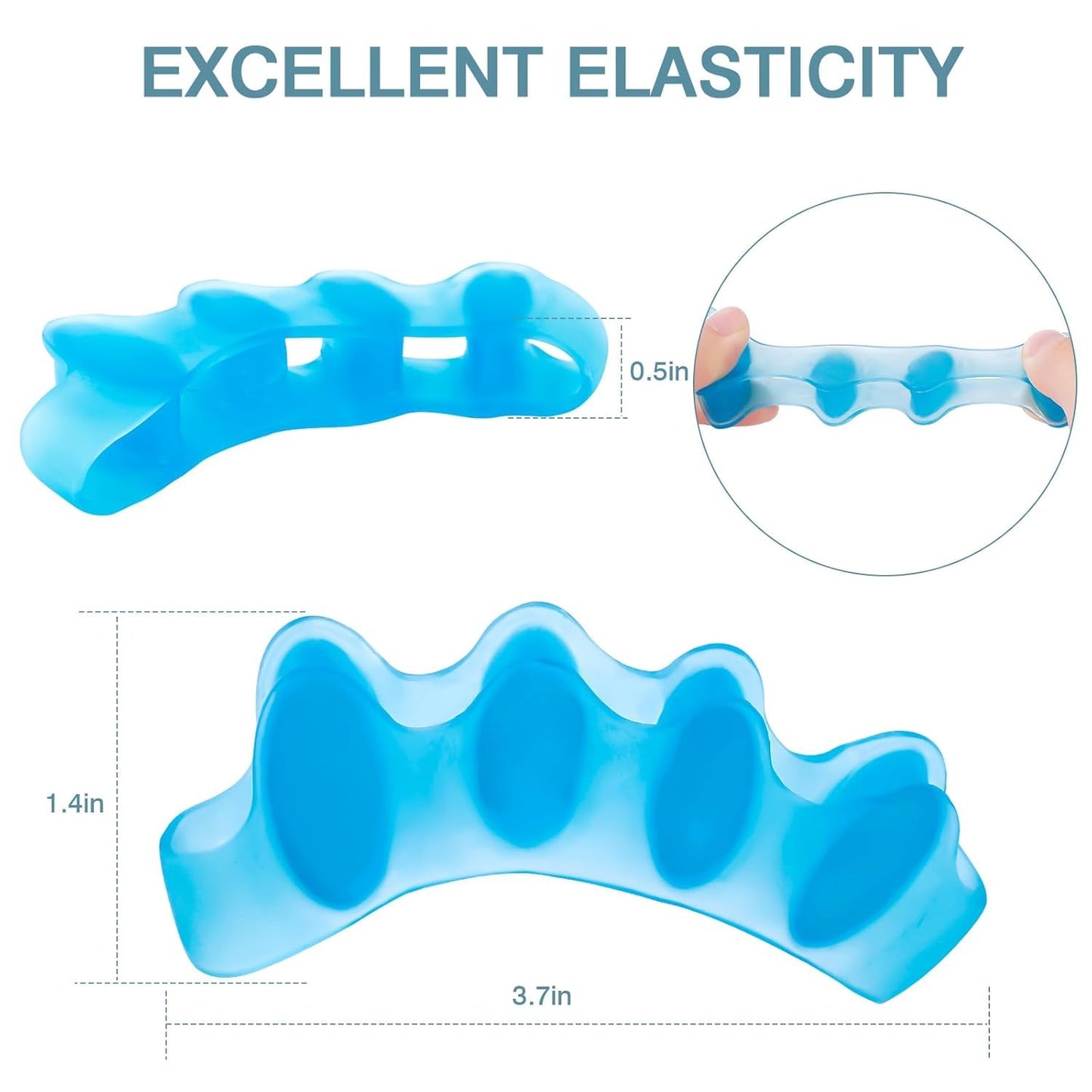 sundpik Toe Spacers for Women & Men - Toe Separators for Pedicure, Bunion Corrector, Hammer Toe Straightener, Plantar Fasciitis | Toe Spreaders for Foot Pain Relief & Foot Health (12, Blue)