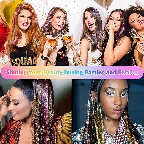6000 Strands Hair Tinsel Kit - 20 Colors Glitter Extensions
