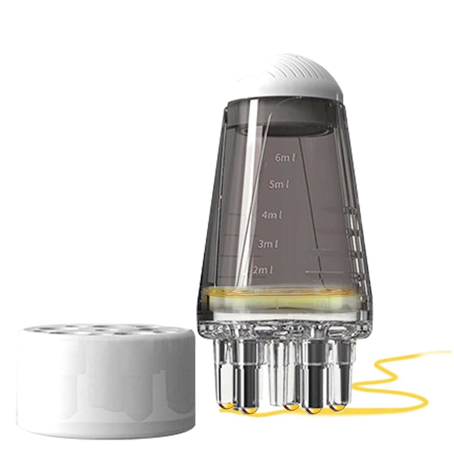 Hair Applicator Bottle - 6ml Scalp Massager with Ball Comb | Precision Tool for Oils & Serums (Grey)