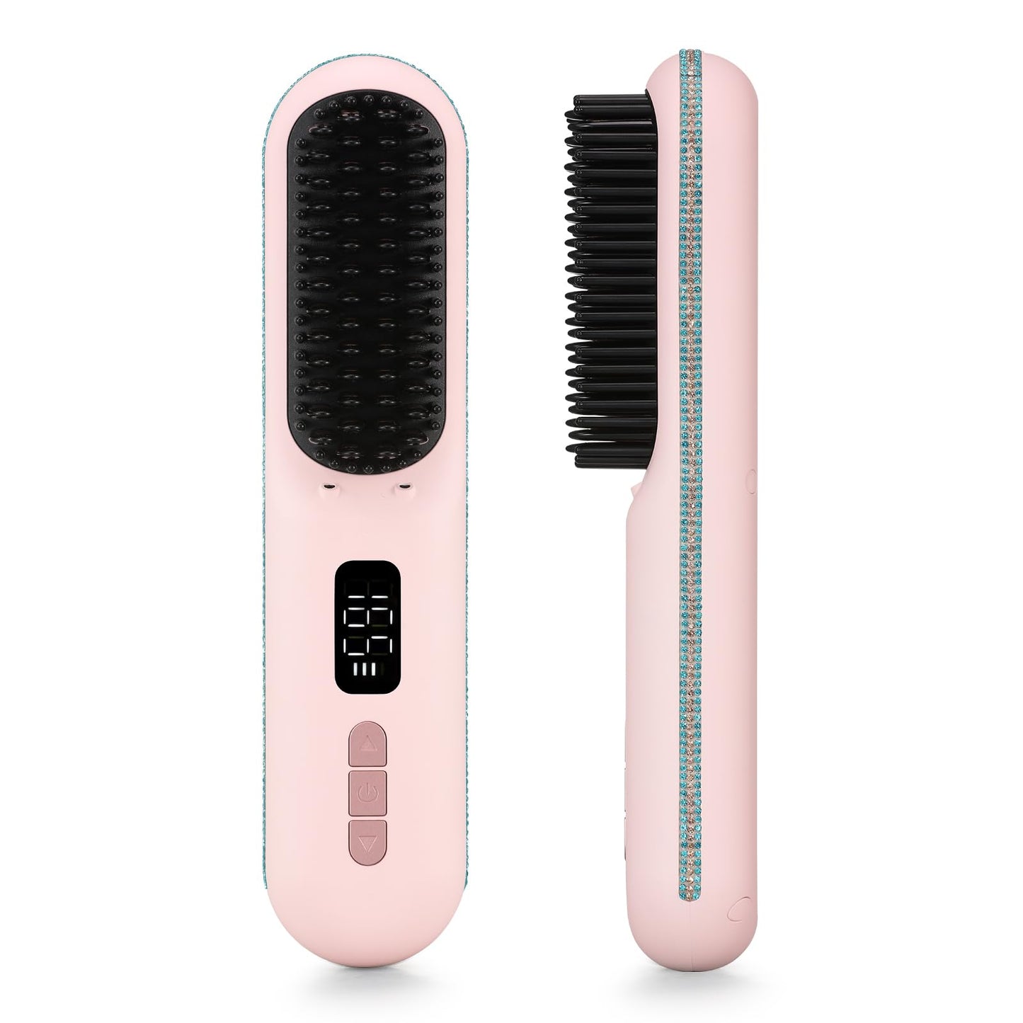 Cordless Hair Straightener Brush, Negative Ion Hot Comb, Anti-Scald Ceramic