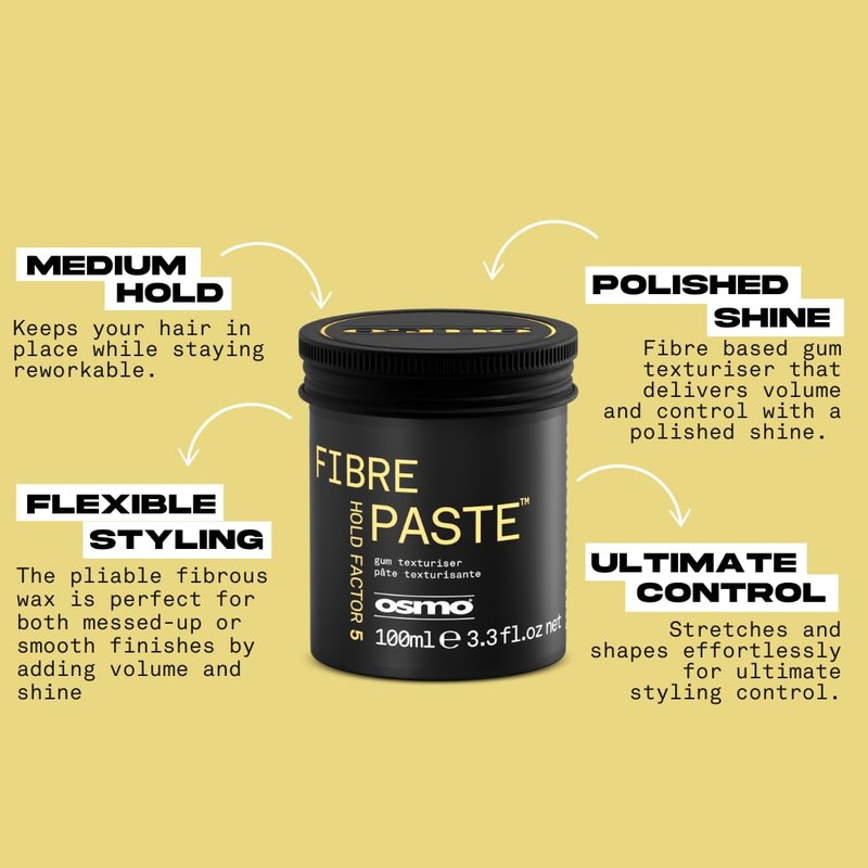 Osmo Fibre Paste Hair Texturiser Barber Moulding Paste Flexible & Firm Hold Vegan 100ml