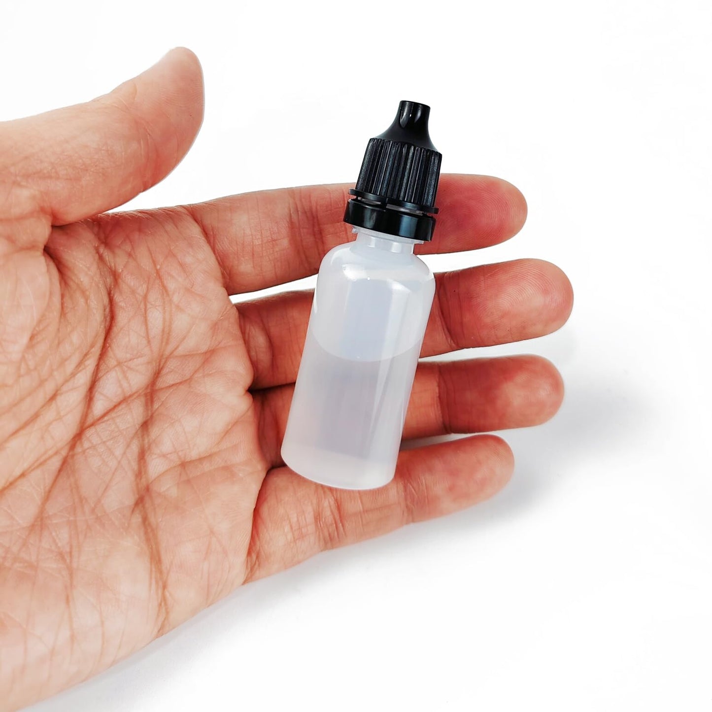 YOOHUA 55PCS/Set 15ML Small Empty Squeeze Dropper Bottles Plastic Thin Tip Dropper Bottles Portable Squeezable Liquid Dropper with Cap and Plug for Oil Liquid Storage (Black)