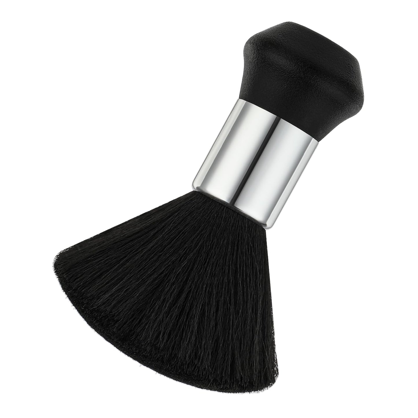 Large Barber Neck Duster Black Neck Duster Brush Soft Barber Neck Face Cleaning Hairbrush Hair Cutting Barber Brush Neck Duster with Plastic Handle Grip for Sweeping Hair Around Face