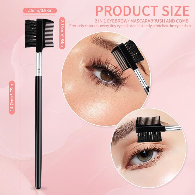 Eyelash Comb and Eyebrow Brush Set - 10 PCS Makeup Tools for Eyelash Extensions | Perfect for Grooming
