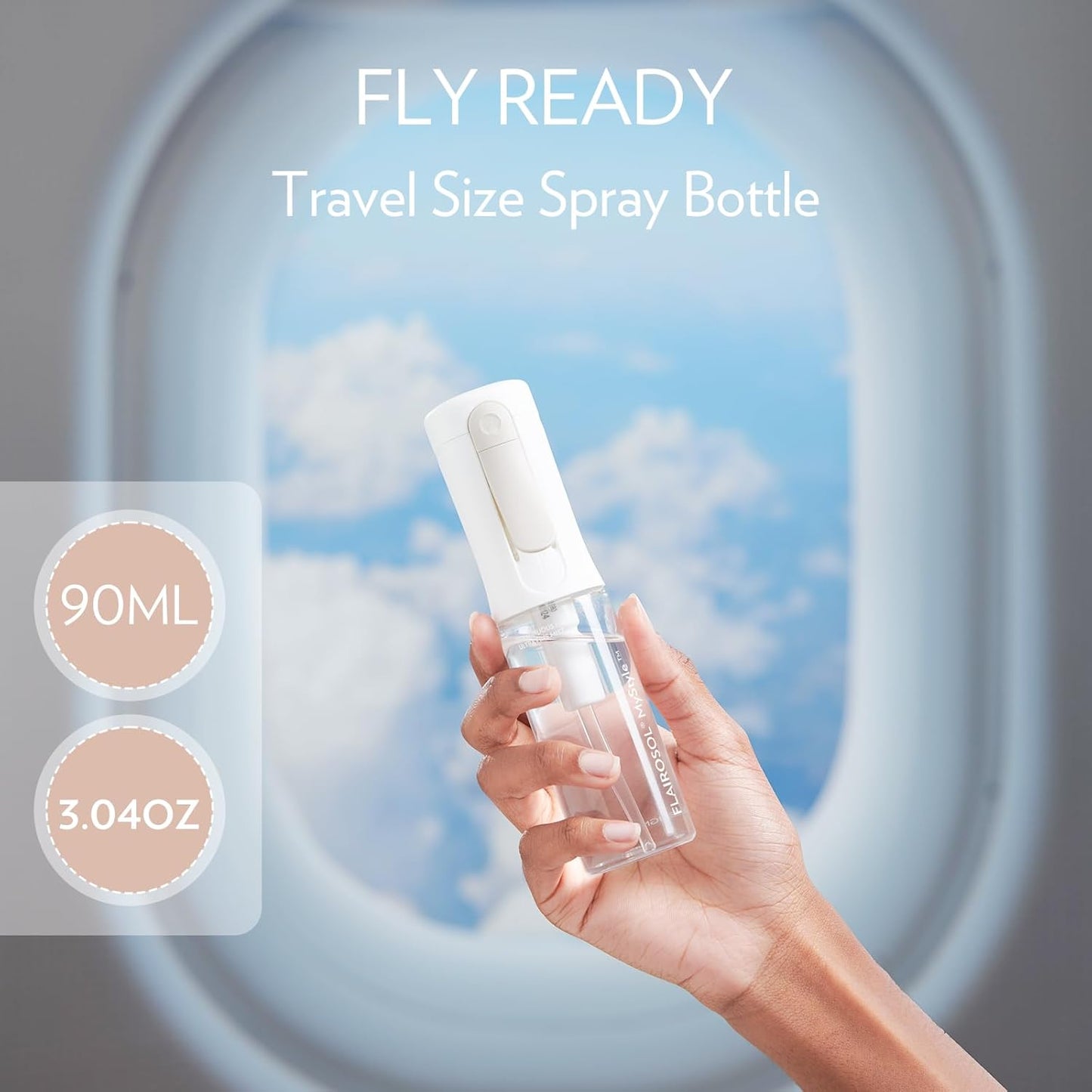 MyStyle Spray Bottle for Hair - Ultra Fine Continuous Mist for Face & Hairstyling | 3.04oz / 90ml, White