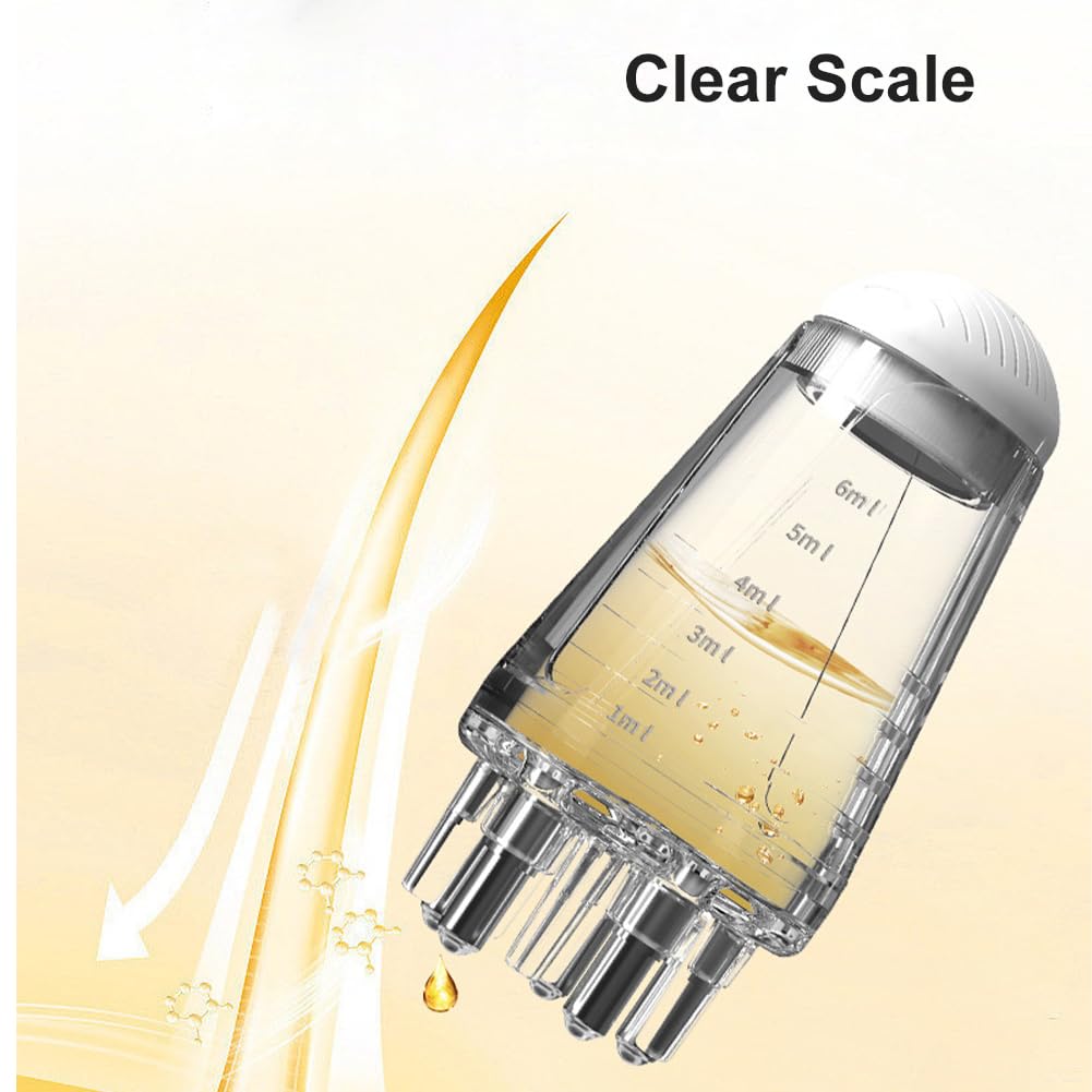 Hair Applicator Bottle - 6ml Scalp Massager with Ball Comb | Precision Tool for Oils & Serums (Grey)