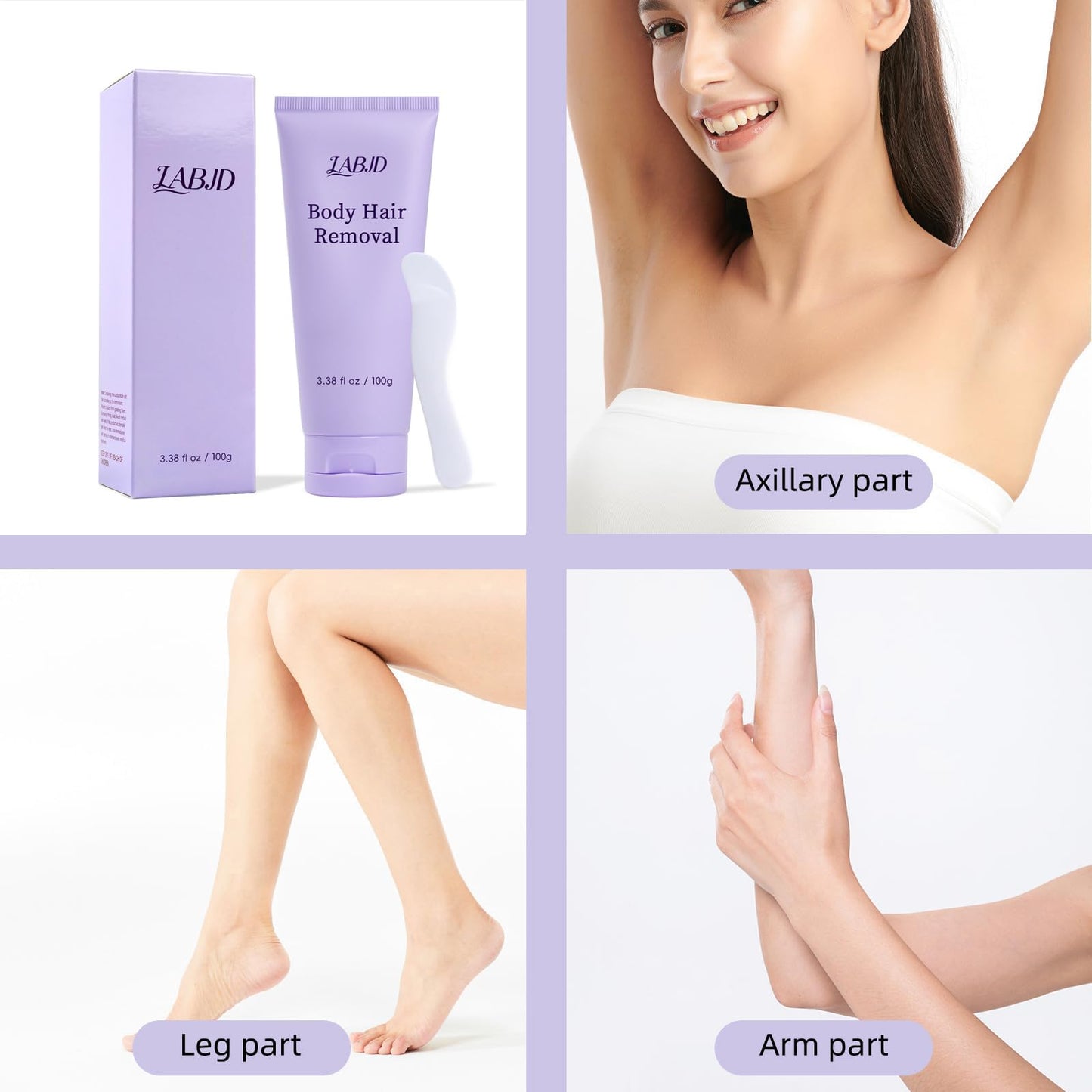 LABJD Gentle Body Hair Removal Cream-Pain free Hairs Removal Cream for Sensitive Skin with a Neutral Formula for Hair Removal and Skincare 2-in-1,Durable and Smooth for Men and Women