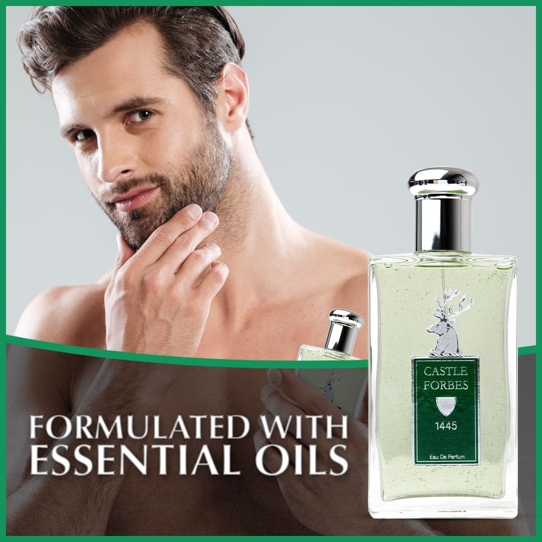 Castle Forbes 1445 Fragrance for Men, 100ml | Light & Timeless Cologne Scent w/Essential Oils | Distinctly British, Paraben-Free, Cruelty-Free, Sophisticated Grooming Essentials