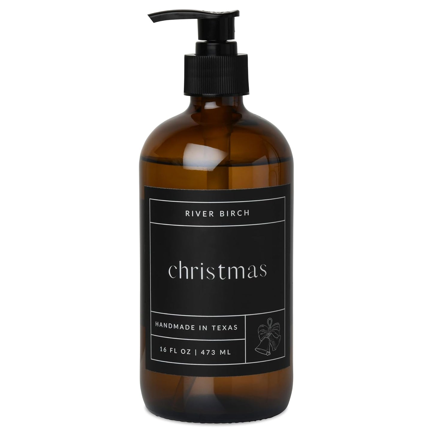 River Birch Mahogany Woods Scented Hand Soap - Moisturizing Vegan Formula | 16 Fl Oz Amber Glass Dispenser