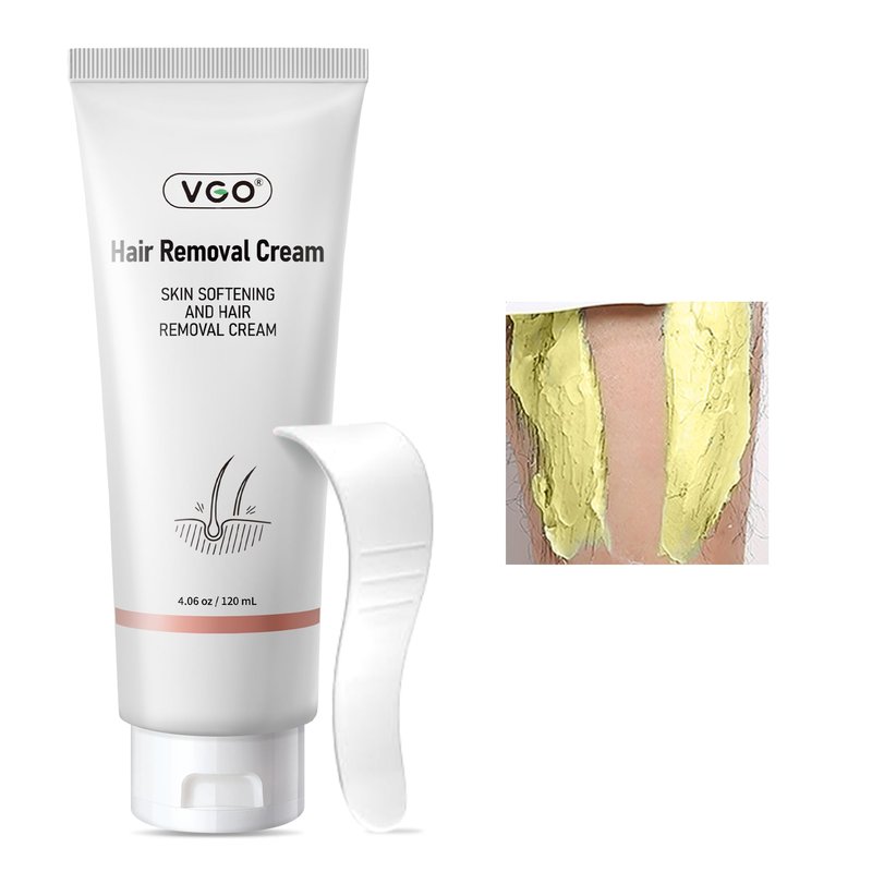 VGO Painless Hair Removal Lotion for Women & Men - For Unwanted Hair, All Skin Types, White, 4.02 oz