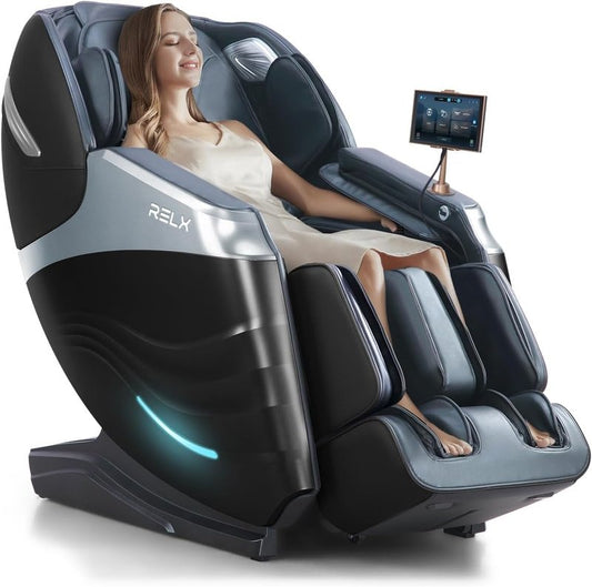 Full Body Shiatsu Massage Chair - 20 Modes, Zero Gravity, Built-In Heat & AI Control | Black