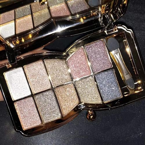 XFEXM 10-Color Glitter Eyeshadow Palette - Highly Pigmented Shimmer Makeup