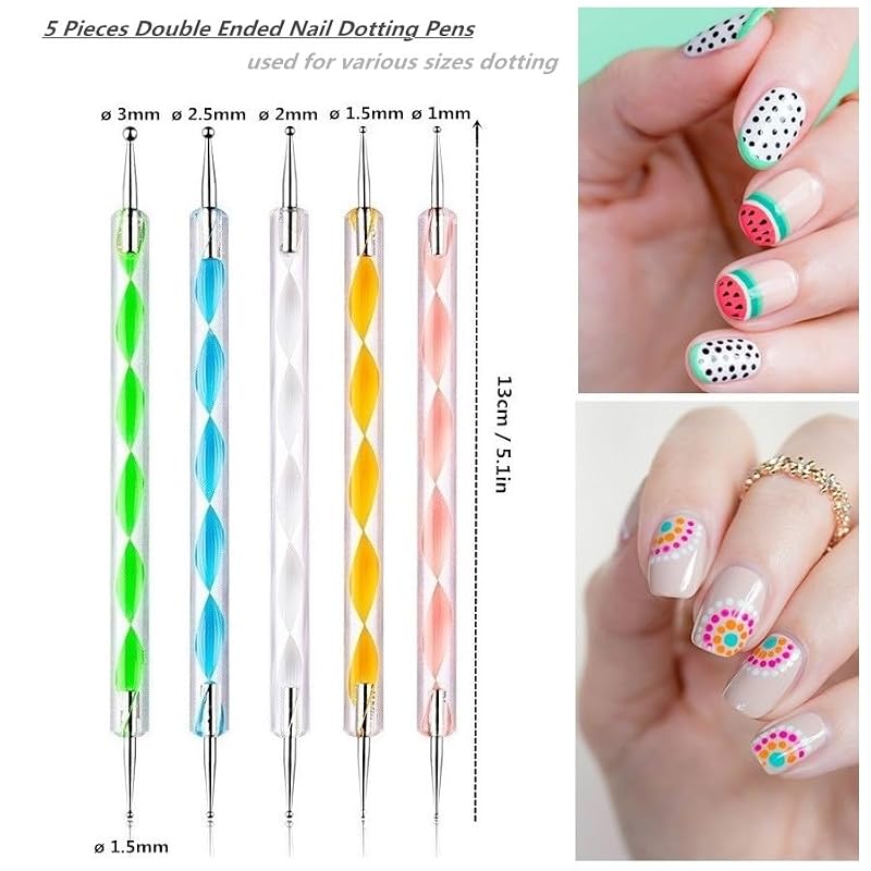 FULINJOY 21-Piece Nail Art Tool Set with Palette & Brushes