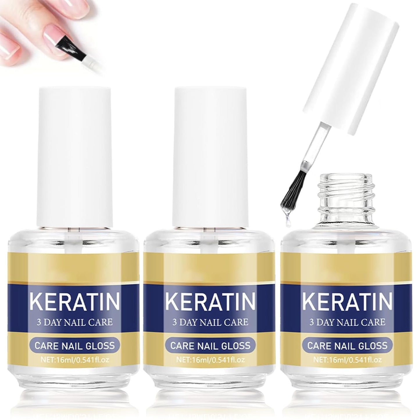 Keratin Nail Care Oil - Moisturizing Strengthening Serum with Plant Extracts & Lavender | 3PCS Set (15ml/0.53oz)