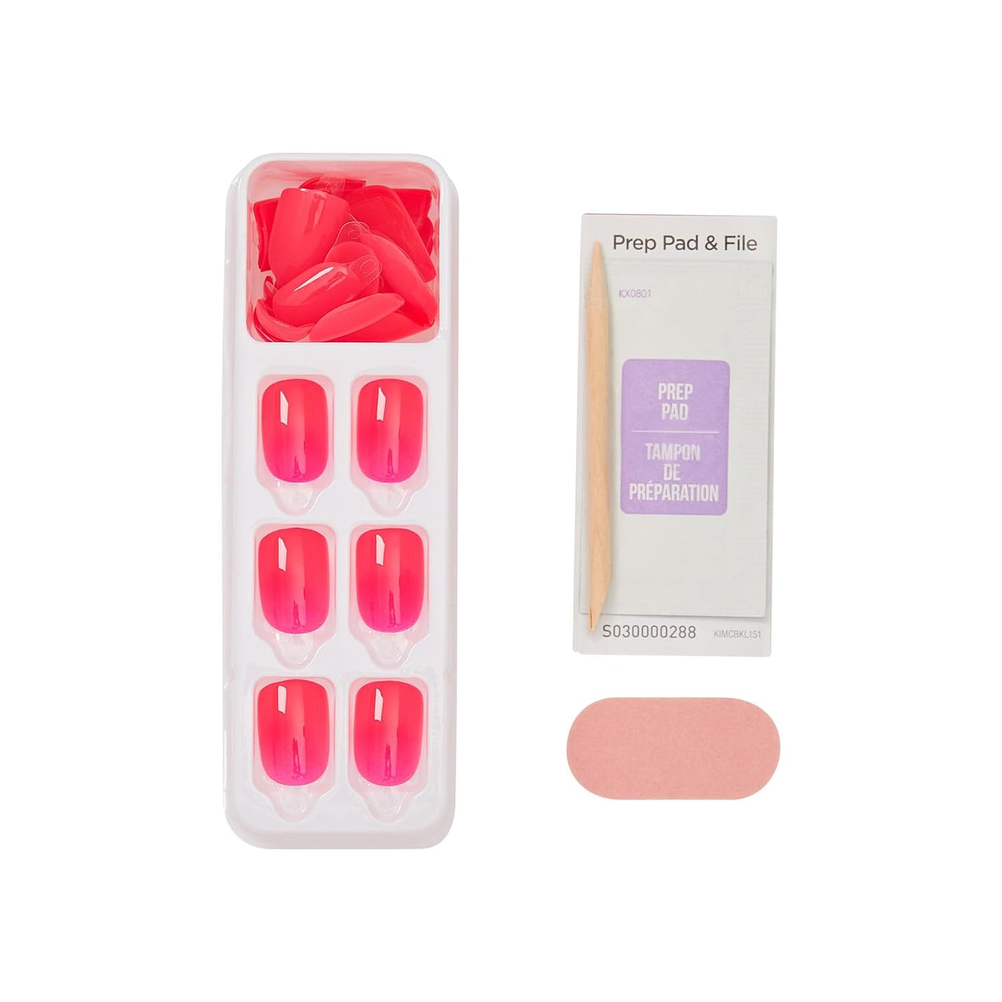 Impress No Glue Press-On Nails - Melting Pink Squoval Shape | 30 Nails, Prep Pad & Manicure Tools