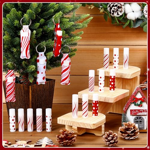 Candy Themed Christmas Lip Balm Set with Keychain Holder - 15pcs, Variation: Candy/15