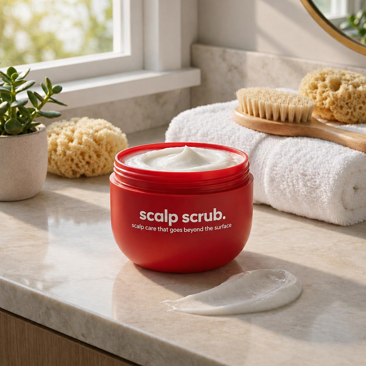 Revive & Restore Scalp Care Treatment - Gentle Exfoliating Scalp Scrub Balm for Itchy Skin | 3.4 Fl Oz Red Jar