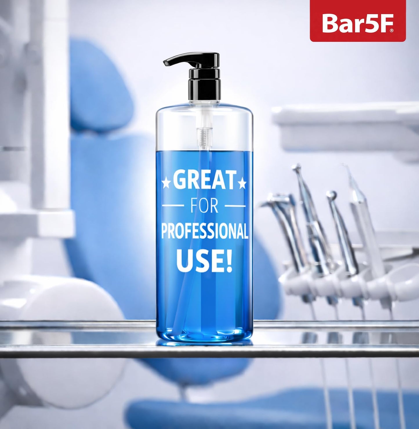 Bar5F Empty Pump Bottles 32 oz. (1-Liter) BPA-Free Crystal-Clear USA 2-Pack