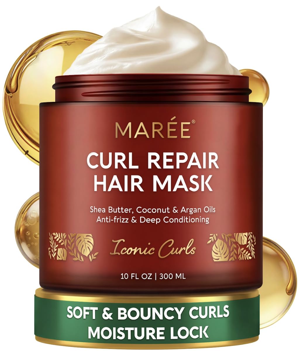 Deep Conditioning Hair Mask for Damaged Hair - Keratin Treatment for Hydration & Repair | 10 Fl Oz, Beige