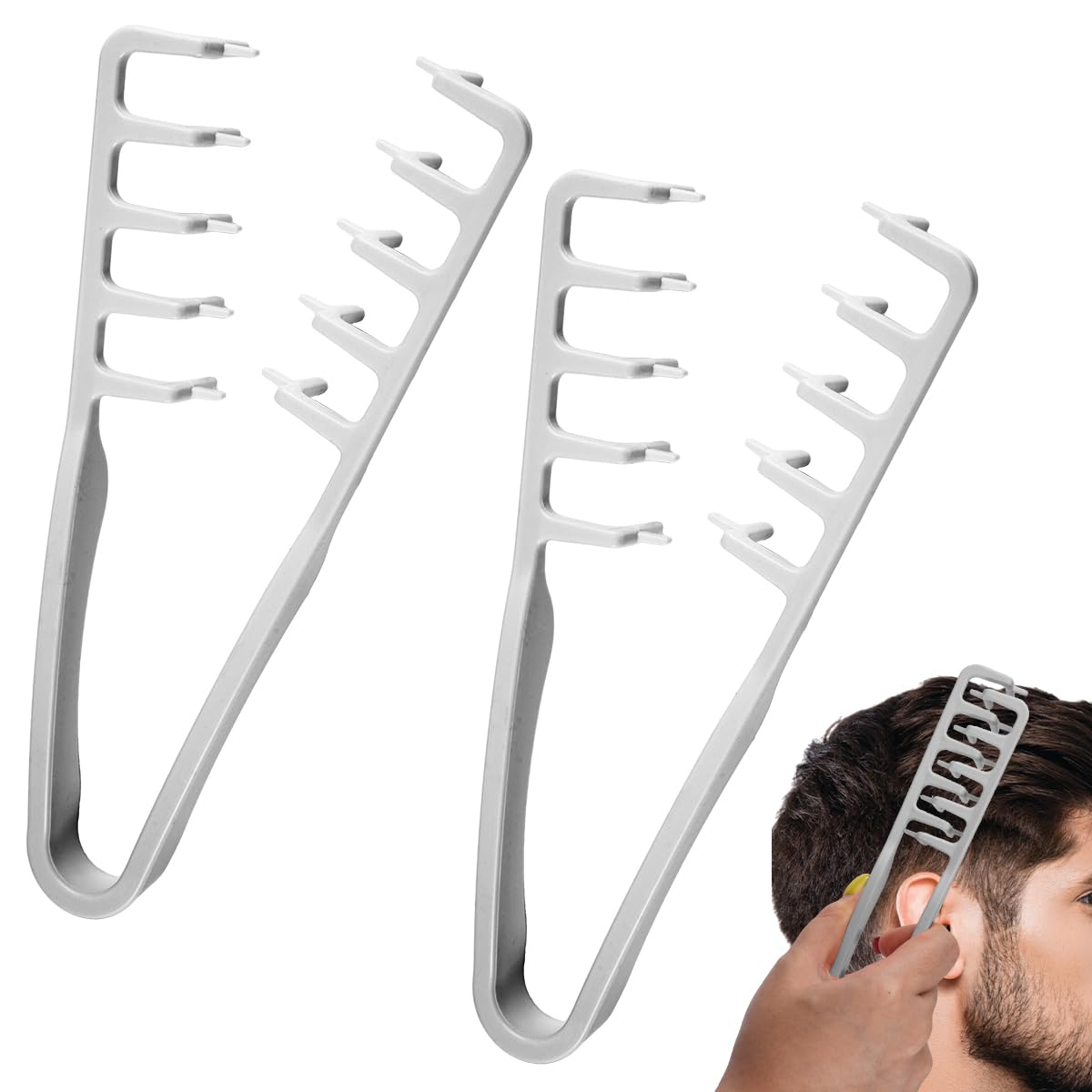 Men's Texturizing Comb - Volumizing Styling Tool with Non-Slip Handle | Maximum Root Lift (Gray)