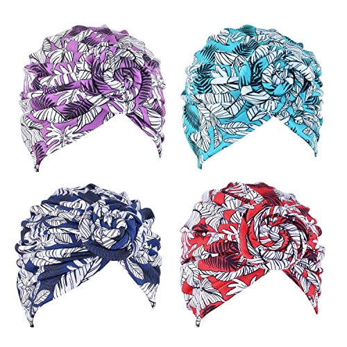 Women's Pre-Tied Cotton Turban Beanie - Twist Knot Head Wrap