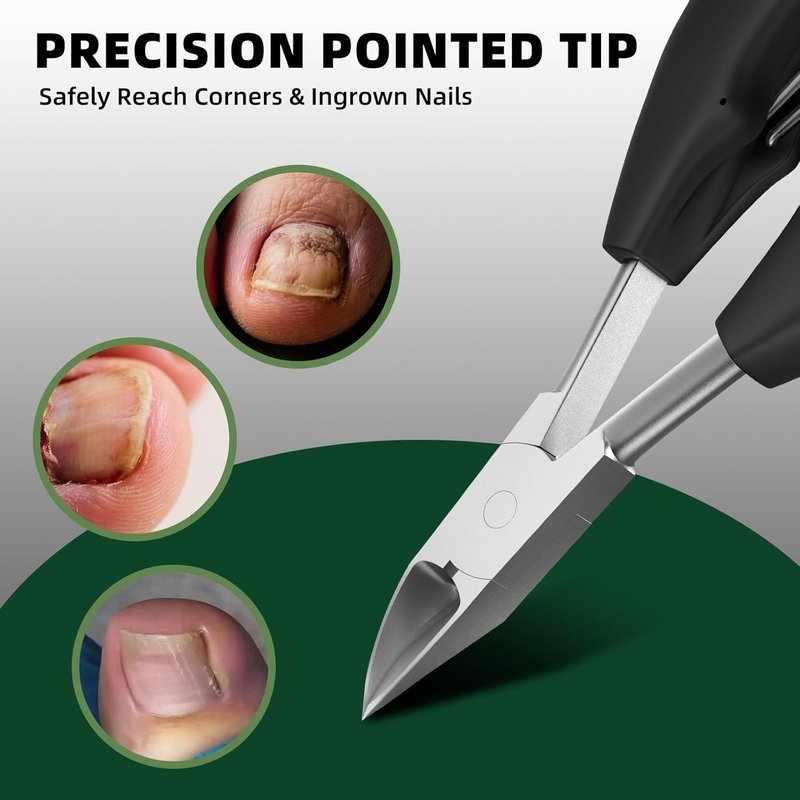 Toenail Clippers for Seniors - Heavy Duty Thick Nail Cutter with 37mm Wide Opening | Long Handle for Easy Grip