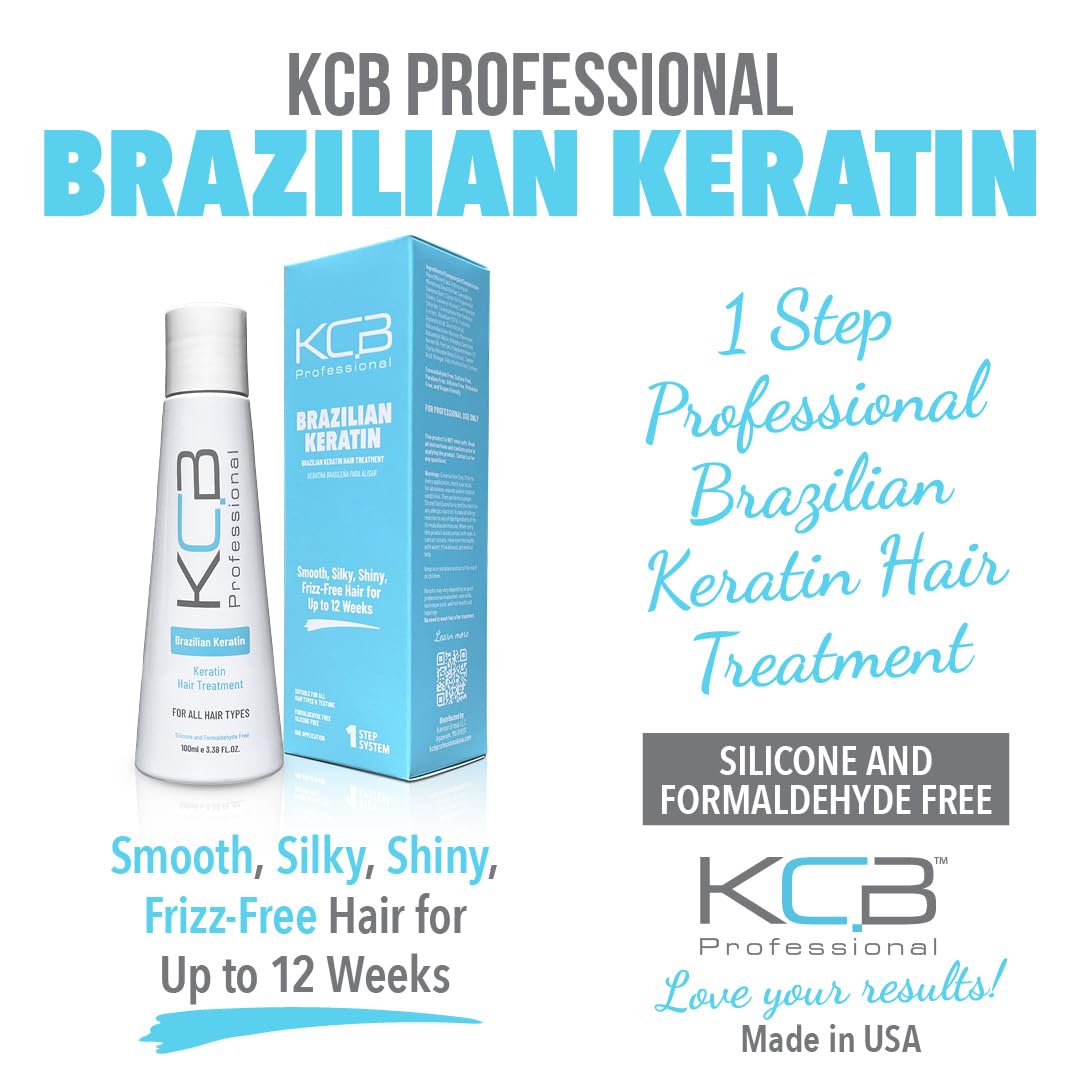 Brazilian Keratin Treatment Kit - 1 Step Hair Straightening & Frizz Control | Formaldehyde Free, 3.38 Fl Oz