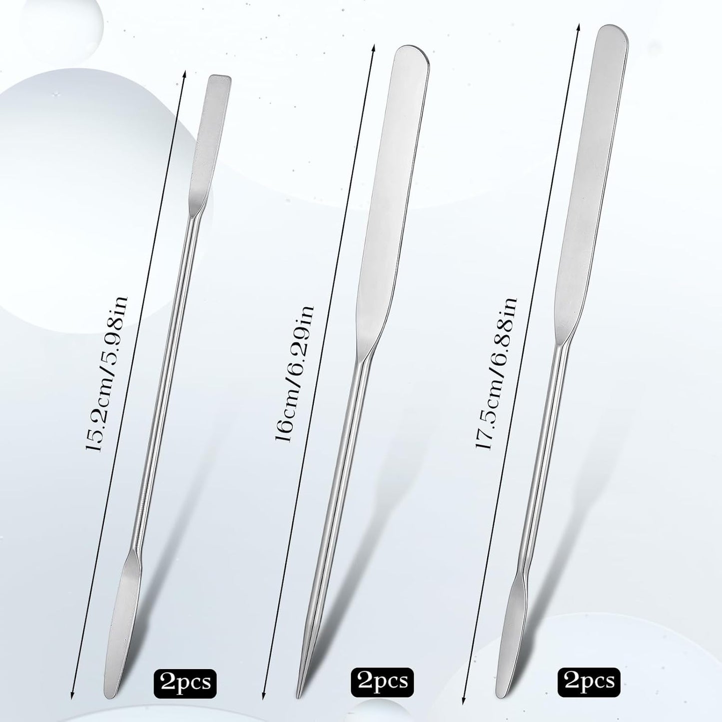 Stainless Steel Makeup Spatula Set - 6 Reusable Cosmetic Tools for Even Foundation & Skincare Application