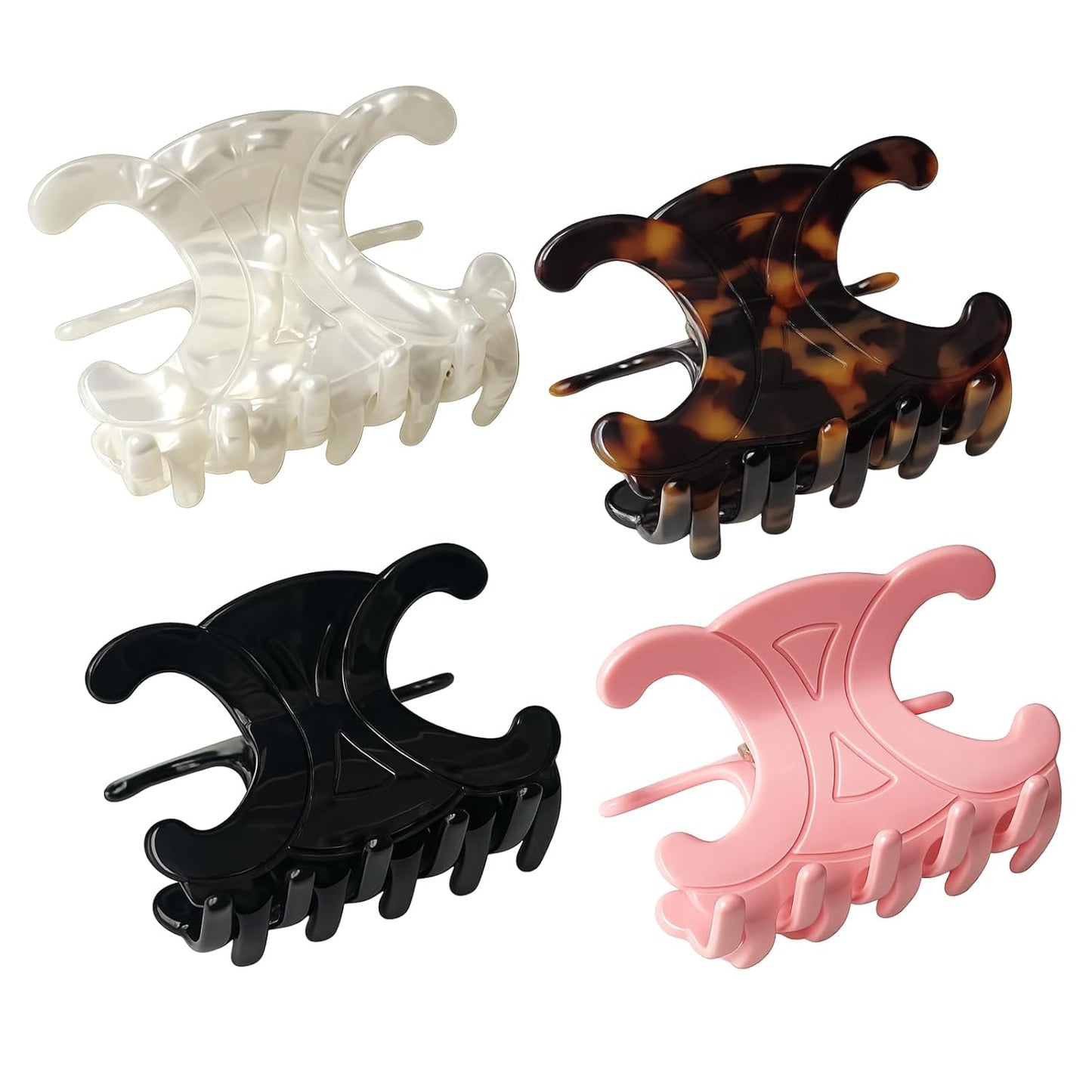 Butterfly Hair Clips - 4 Pack Premium Acetate Claw Clips for Women | Medium-Strong Hold for Thick & Thin Hair (2.76 x 1.66 in)