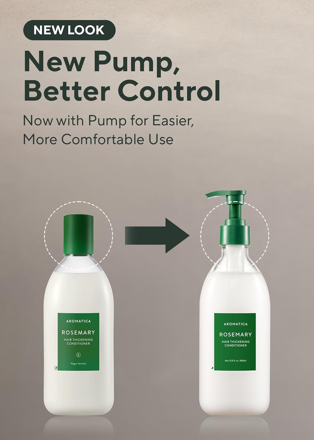 AROMATICA Rosemary Hair Thickening Conditioner - Vegan Moisturizing Formula for Damaged & Dry Hair | 13.53oz/400ml