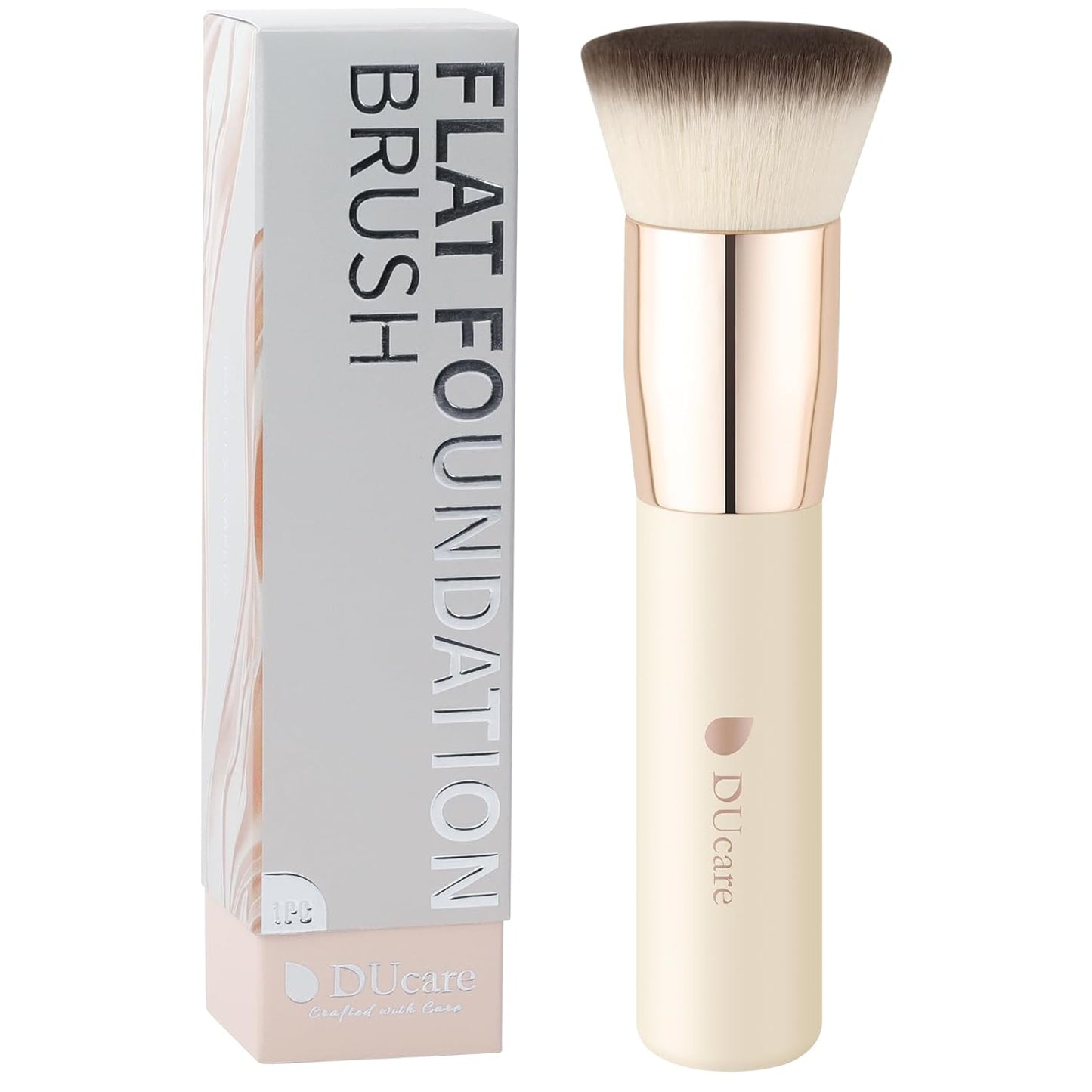 DUcare Large Flat Top Kabuki Foundation Brush Set - 3 Premium Brushes for Liquid, Cream & Powder Makeup | Buffing & Blending