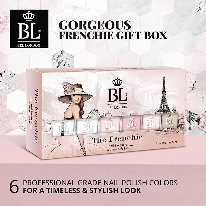 French Manicure Nail Polish Set - 6 Multi-Color Luxury Shades