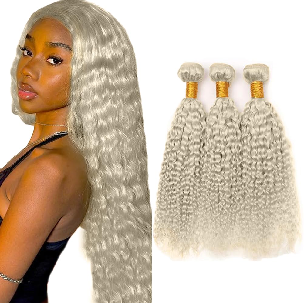 30 32 34 Inch Ash Blonde Bundles Human Hair Unprocessed Brazilian Virgin Remy Hair Extensions Blonde Water Wave Bundles