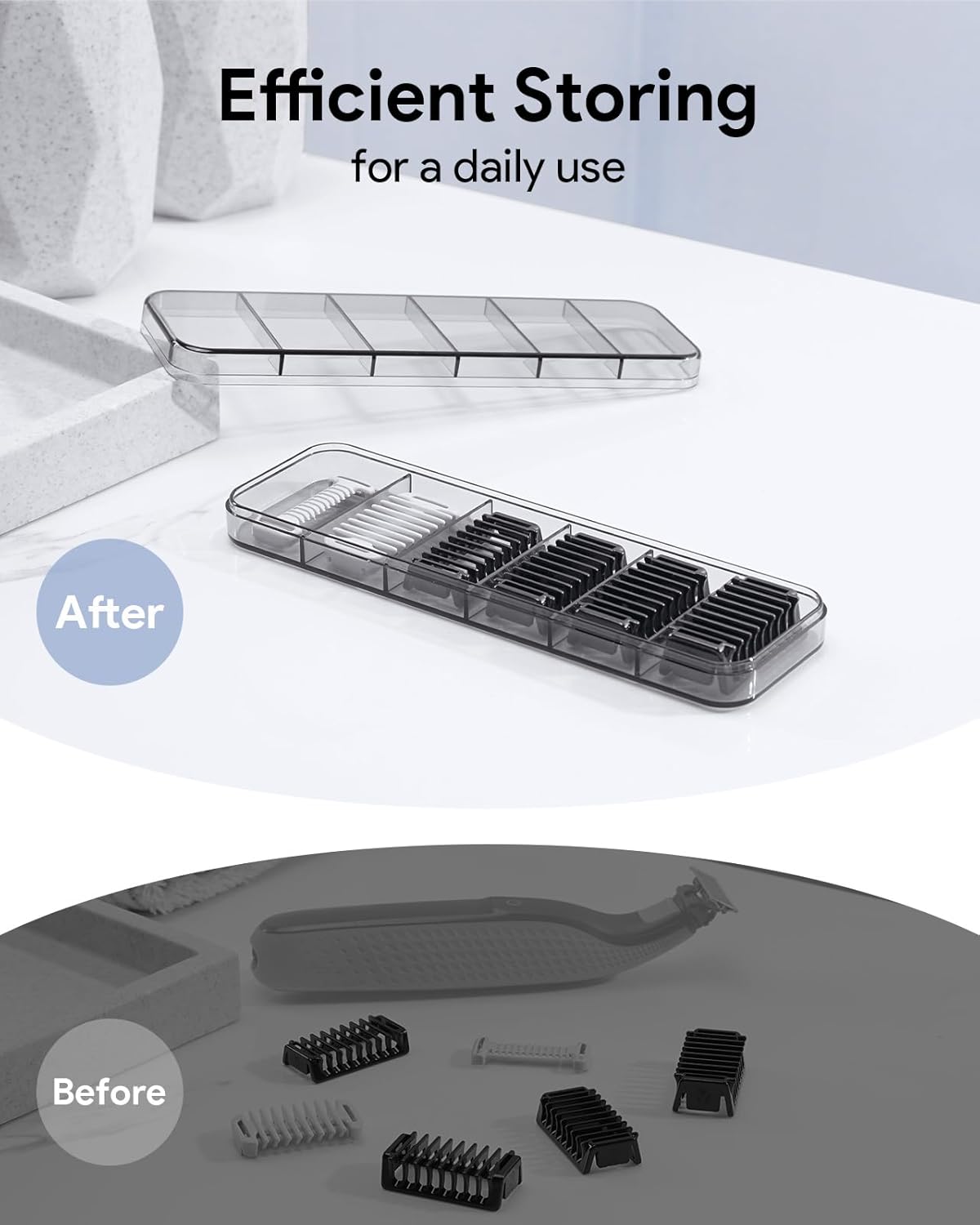 Guide Guards Set - 1/2/3/5mm Comb Attachments for Skin & Body | Hard Case Storage for Obalde QP Series