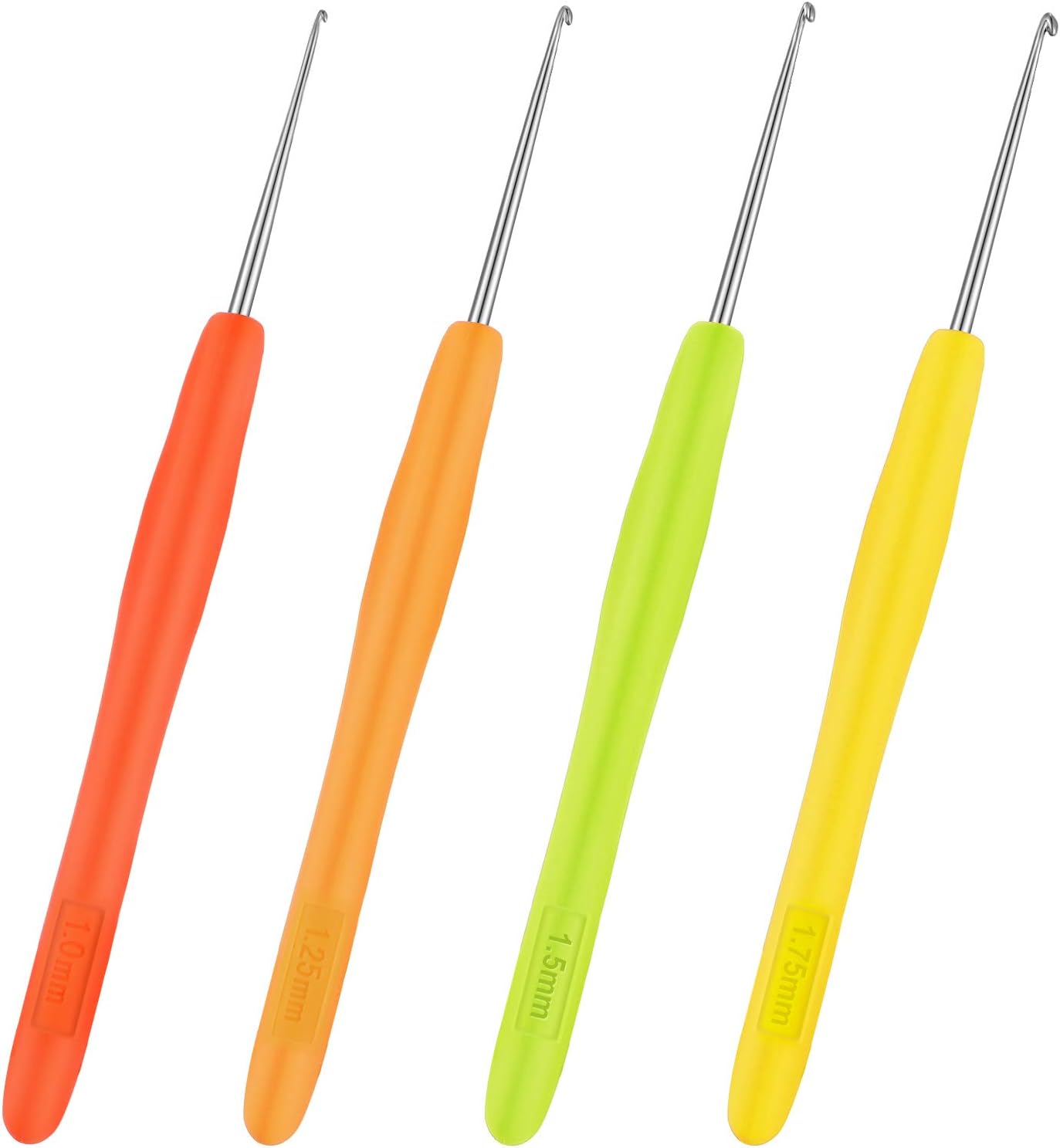 WILLBOND Hair Highlighting Needles - Precision Metal Crochet Hooks with Soft Handles | 1mm to 1.75mm, 4 Colors
