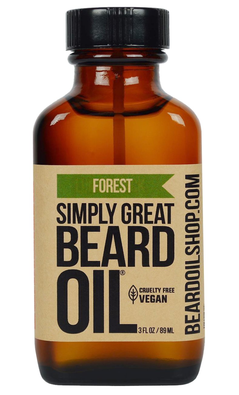 Simply Great Beard Oil - FOREST Scented - Holiday Gifts - Stocking Stuffers - Beard Conditioner - 3 Oz - Easy Applicator - Natural - Vegan and Cruelty Free Care for Beards - Gifts for Men with Beards