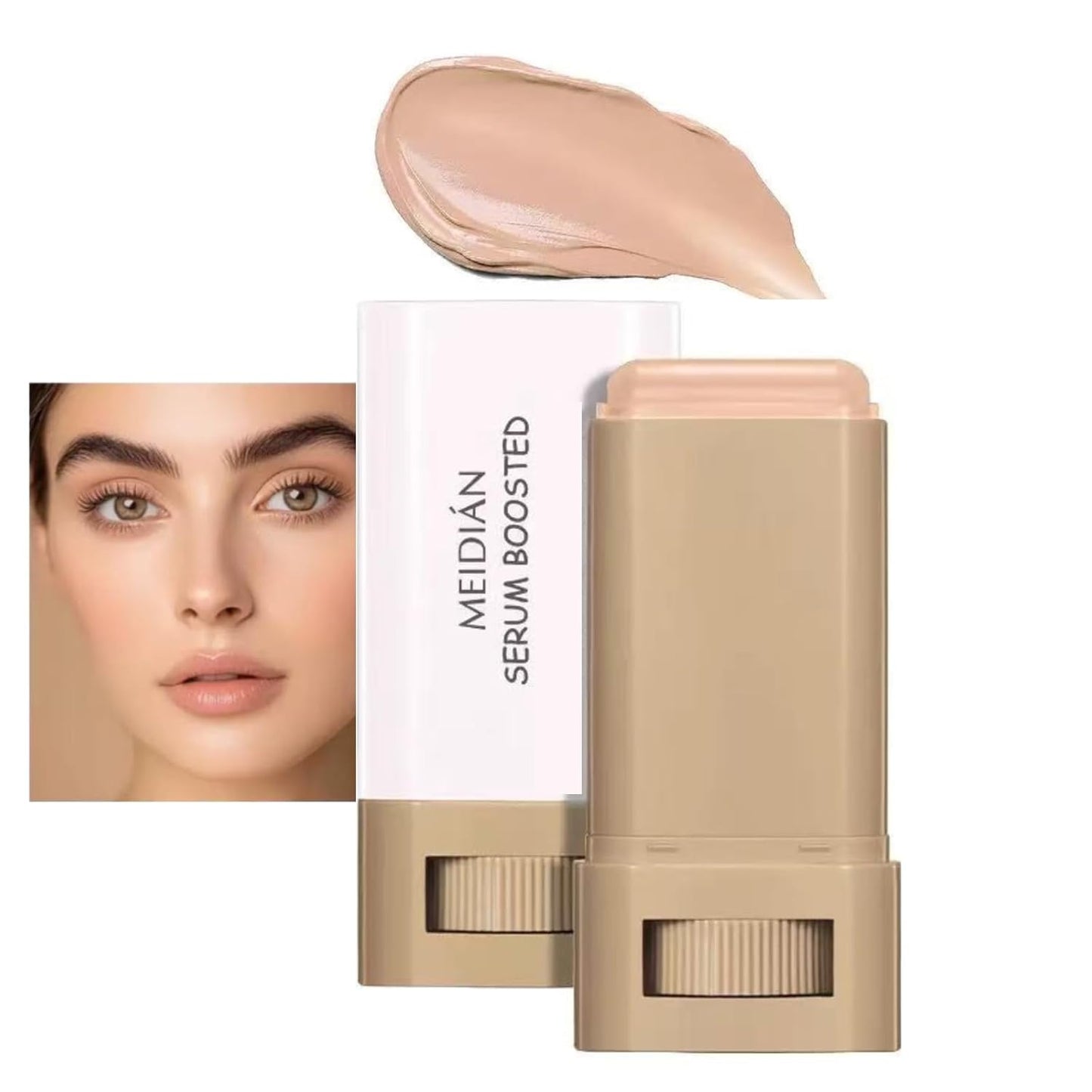 2-in-1 Foundation Concealer Makeup Stick - Creamy Formula for Mature Skin | Brightens Tone, Covers Blemishes, 6 Shades Available