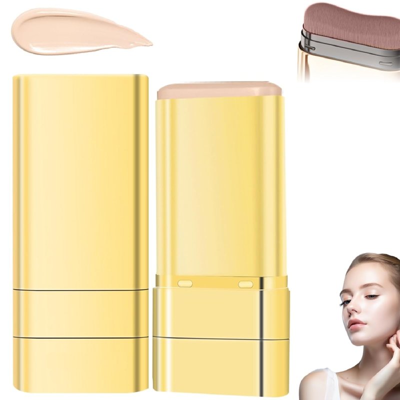 Luminous Dual-Ended Concealer Foundation Stick - Full Coverage 3-in-1 with Brush | Sweat-Resistant #1 Ivory White