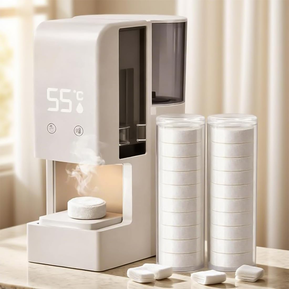 Automatic Hot Face Towel Dispenser, 2026 Upgrade Hot Face Towel Heater Machine, 5-Second Rapid Heating 55°C Constant Temp Towels Warmer for Facials, Spa, Bathroom & Home Use