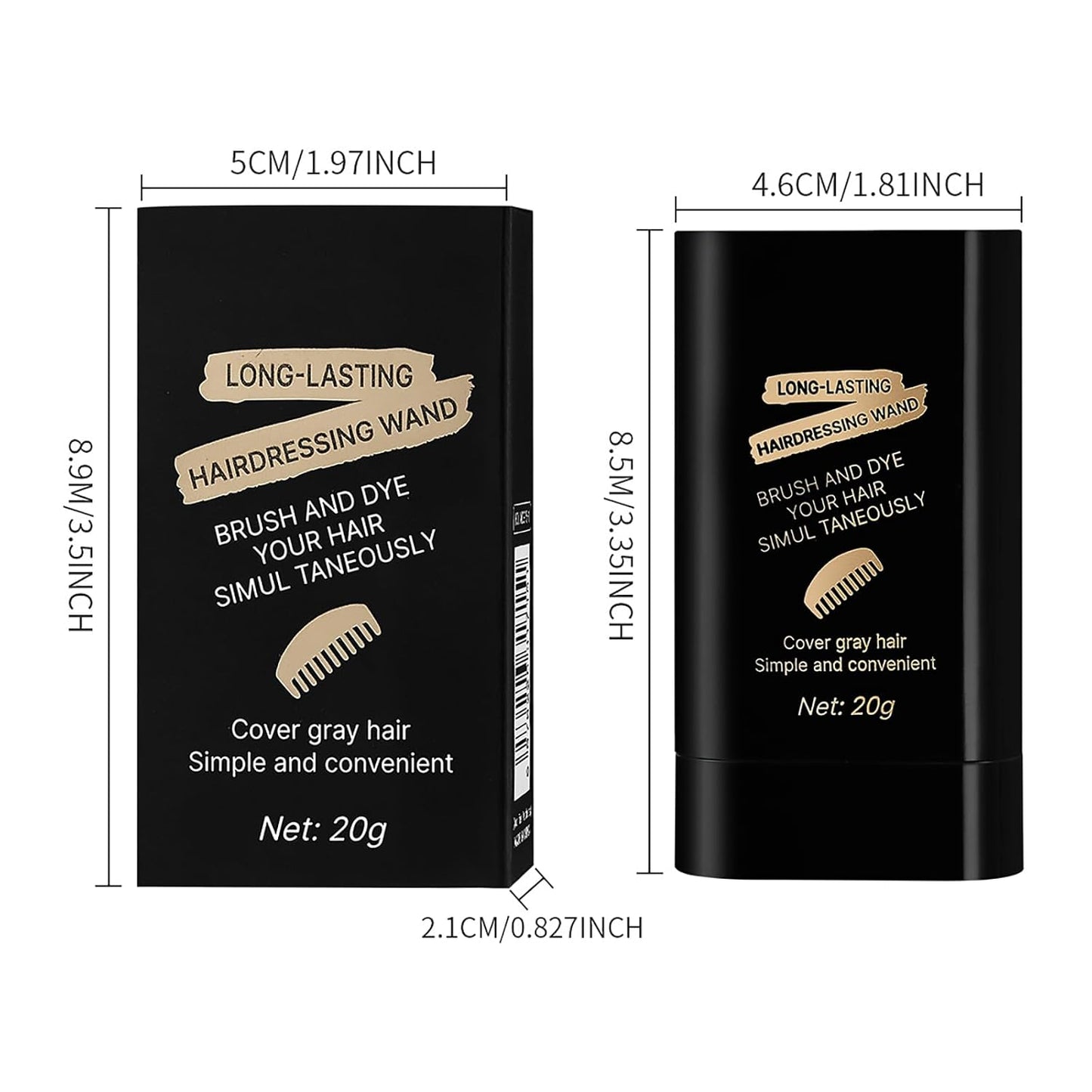 Hair Color Stick - 3 Pack Waterproof Gray Coverage | Instant Dye for Men & Women - 0.71 Fl Oz Each