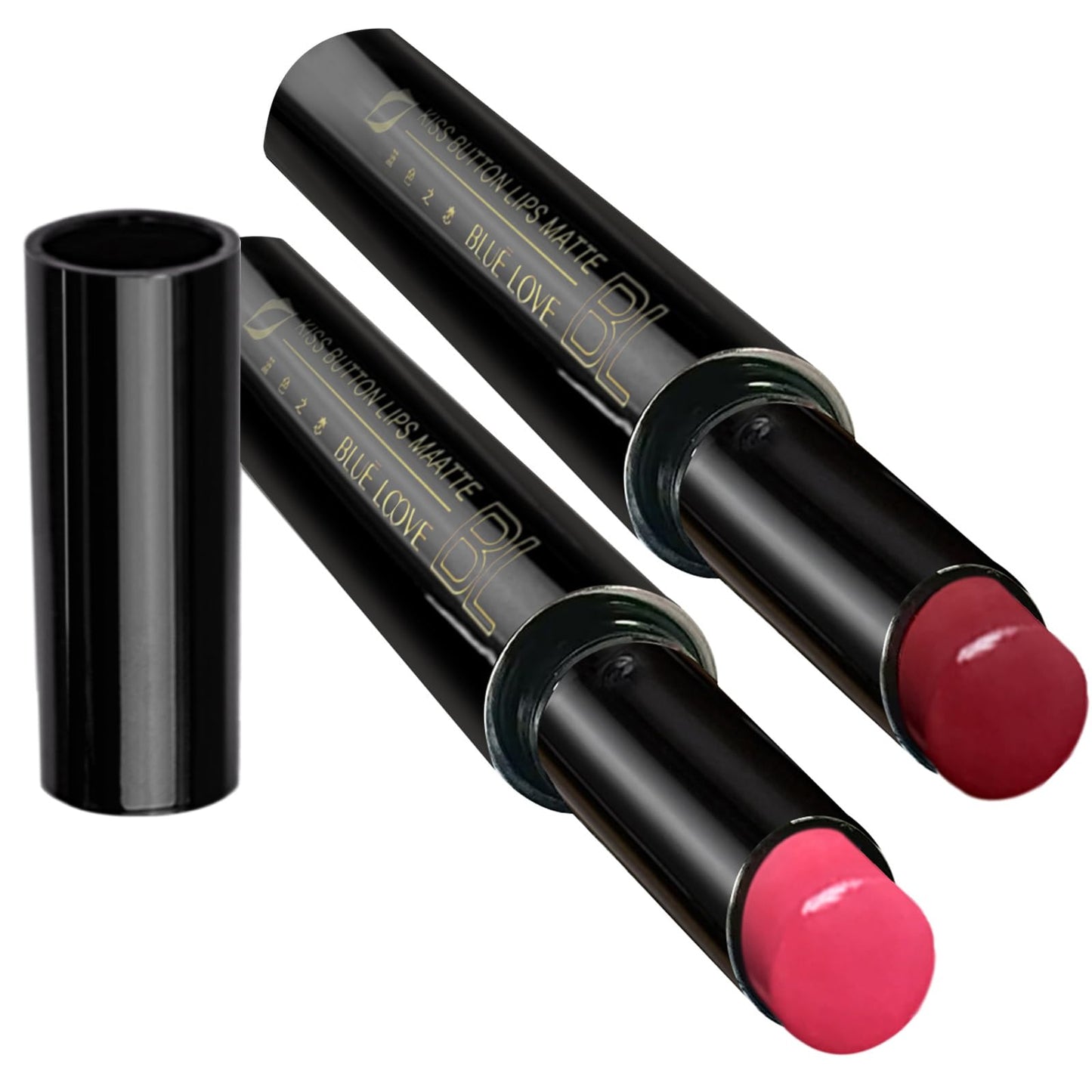 BLUE LOVE 2PC Moisturizing Press Lipstick - Long Lasting Plumping Lip Tint Gloss,High Shine Melting Jelly Lip Balm for Women (Moisturizing 05#+06#)