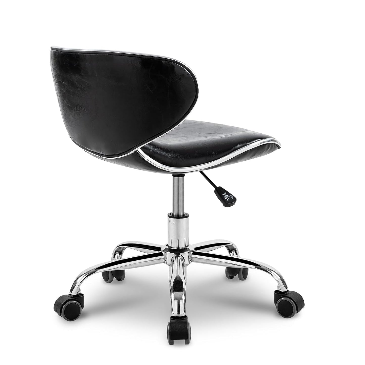 Paddie Pedicure Stool - Height Adjustable Hydraulic Swivel Chair with Back Support | Ideal for Nail Techs, Salons & Spas - Black