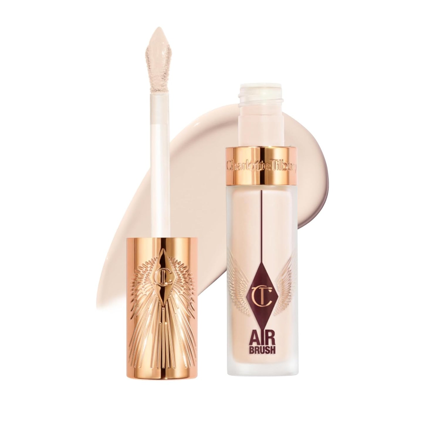 Charlotte Tilbury AIRbrush Flawless Blur Concealer - Longwear, Hydrating, Full Coverage for Dark Circles & Blemishes | Natural Matte Finish