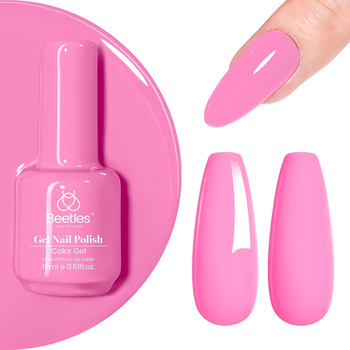 Beetles Purple Gel Polish - Lilac Light Purple Nail Color | 15ml Soak Off UV LED Gel for Summer Manicure