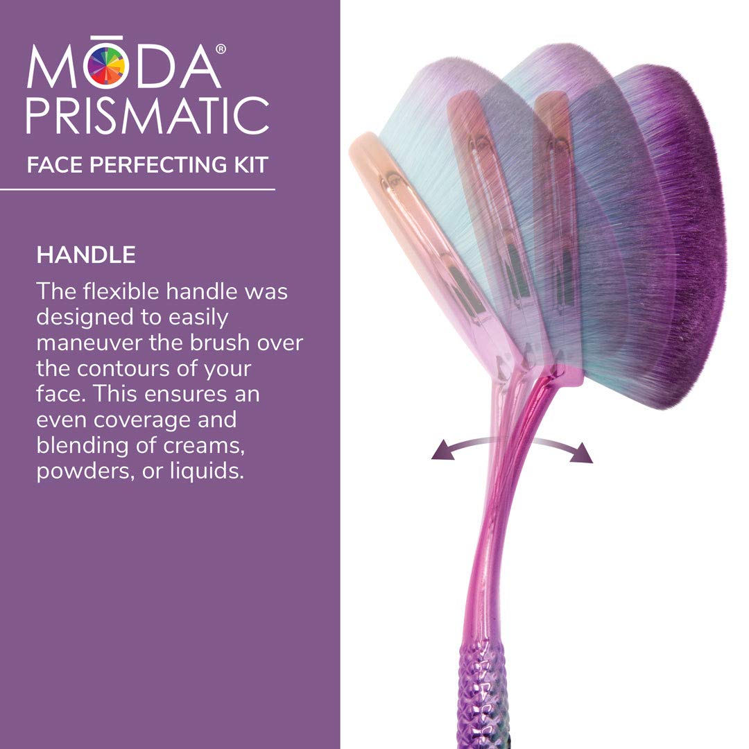 Prismatic 4pc Face Perfecting Makeup Brush Set - Ultra-Soft Synthetic Brushes for Seamless Foundation, Blush & Powder Blending