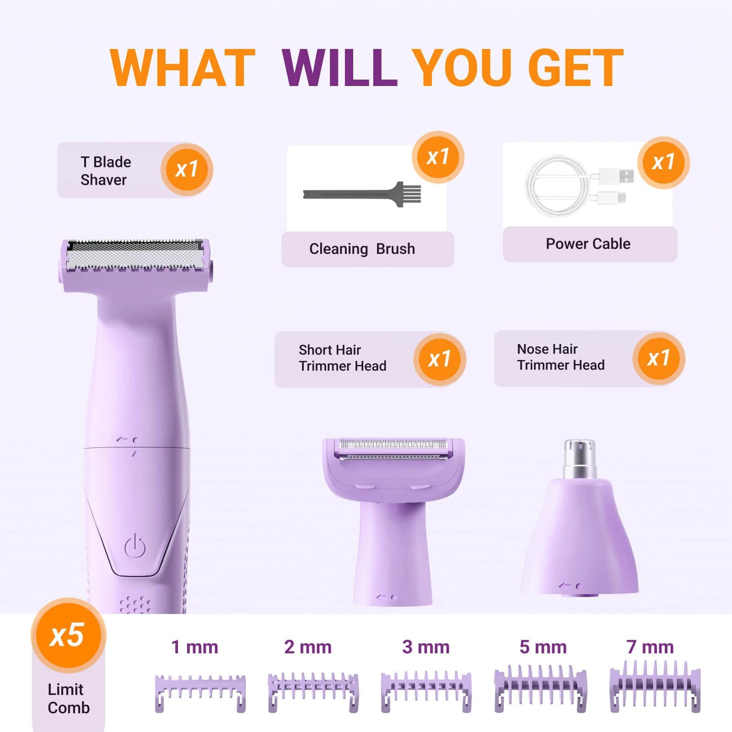 UNIMIKO Bikini Trimmer for Women, 3-in-1 Painless Womens Electric Razors & Pubic Hair Trimmer, Waterproof Womens Shaver with Ceramic Blades, USB Rechargeable Lady Groomer for Legs Underarm Face,Pink