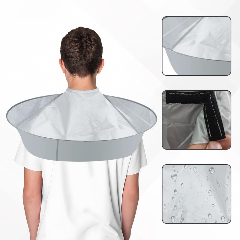 PKRFCJ 2 Pcs Hair Catcher for Haircuts, Haircut Cape, Foldable Hairdressing Umbrella Cape, Waterproof, Suitable for Adults and Children, Salon and Home Trimming/Coloring/Styling (Light Grey)