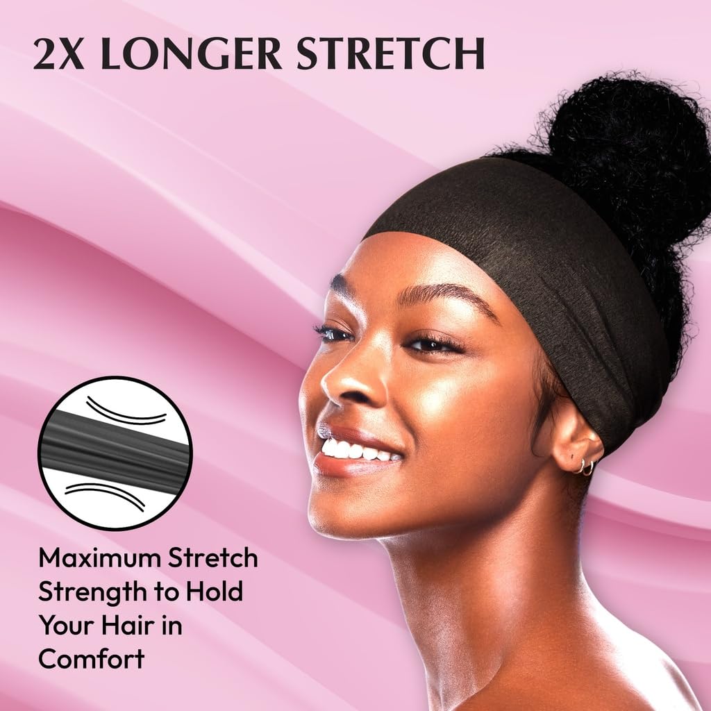 Red by Kiss Hair Wrapping Strip, Ultra Strong 2X Longer Stretch, 40 Strips, Suitable for Wet/Dry Hair, White, Styling Paper for Sleek Hairstyles (2.5", Black, 1 PACK)