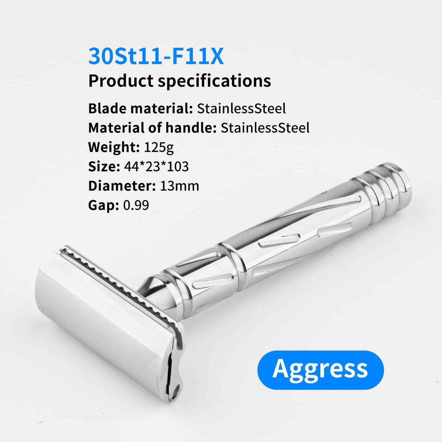 KAMPFE Double Edge Safety Razor Shaver Adopts CNC High-Precision Processing,Women and Mens razors for Shaving,30-degree Shaving Angled Head (aggress+++)